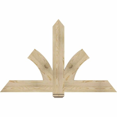 Ekena Millwork Redmond Rough Sawn Timber Gable Bracket, Douglas Fir, 60"W x 38"H x 2"D x 6"F, 15/12 Pitch GBW060X38X0206RED00RDF